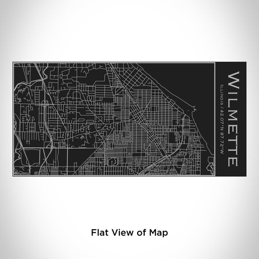 Rendered View of Wilmette Illinois Map Engraving on 17oz Stainless Steel Insulated Cola Bottle in Black