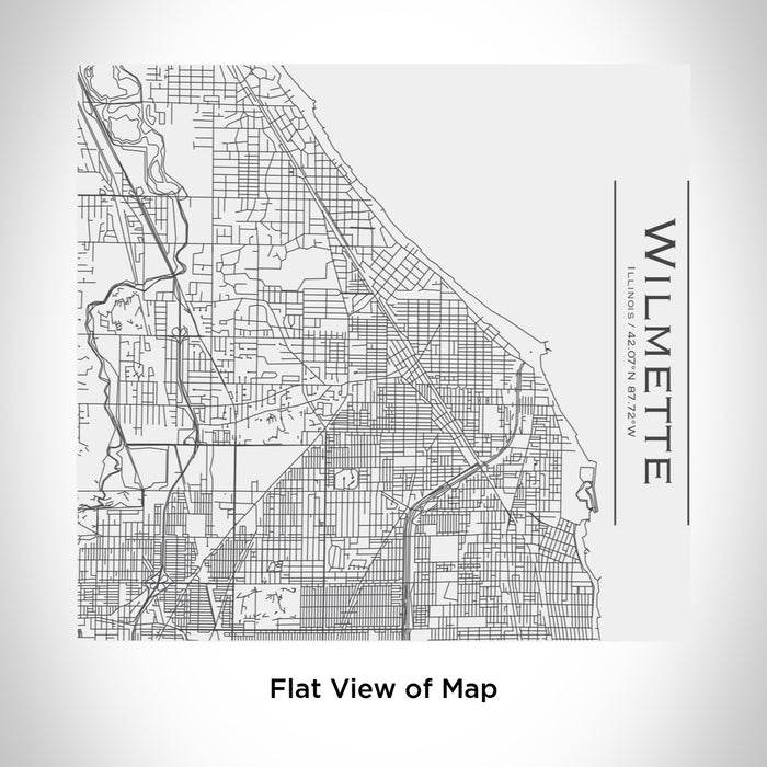 Rendered View of Wilmette Illinois Map Engraving on 17oz Stainless Steel Insulated Tumbler in White