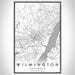 Wilmington Delaware Map Print Portrait Orientation in Classic Style With Shaded Background