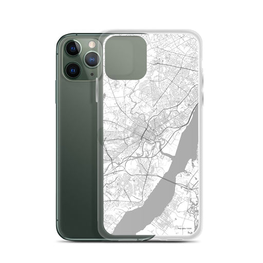 Custom Wilmington Delaware Map Phone Case in Classic on Table with Laptop and Plant