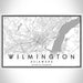 Wilmington Delaware Map Print Landscape Orientation in Classic Style With Shaded Background