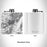 Rendered View of Wilmington Delaware Map Engraving on 6oz Stainless Steel Flask in White