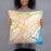 Person holding 18x18 Custom Wilmington Delaware Map Throw Pillow in Watercolor