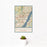 12x18 Wilmington Delaware Map Print Portrait Orientation in Woodblock Style With Small Cactus Plant in White Planter