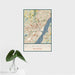 16x24 Wilmington Delaware Map Print Portrait Orientation in Woodblock Style With Tropical Plant Leaves in Water
