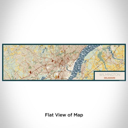 Flat View of Map Custom Wilmington Delaware Map Enamel Mug in Woodblock