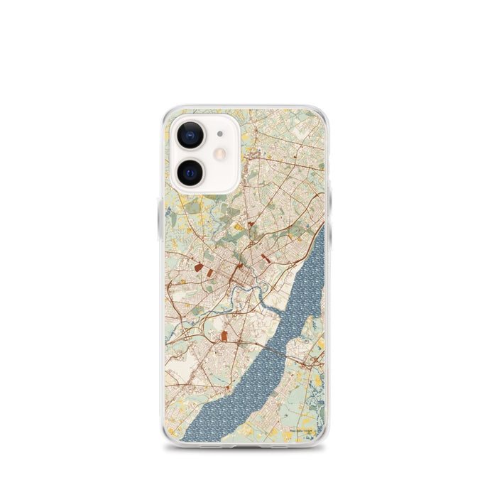 Custom Wilmington Delaware Map iPhone 12 mini Phone Case in Woodblock