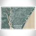 Wilmington North Carolina Map Print Landscape Orientation in Afternoon Style With Shaded Background