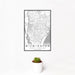 12x18 Wilmington North Carolina Map Print Portrait Orientation in Classic Style With Small Cactus Plant in White Planter