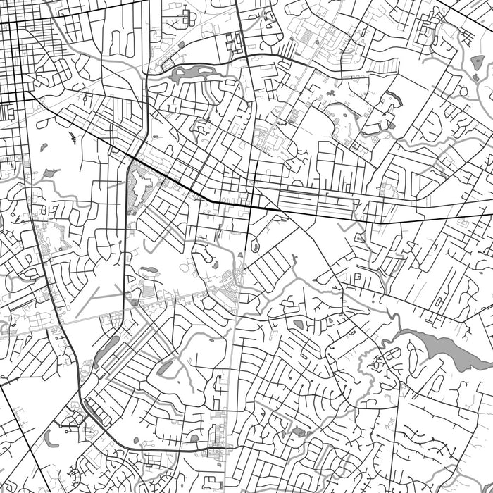 Wilmington North Carolina Map Print in Classic Style Zoomed In Close Up Showing Details