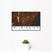 12x18 Wilmington North Carolina Map Print Landscape Orientation in Ember Style With Small Cactus Plant in White Planter