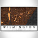 Wilmington North Carolina Map Print Landscape Orientation in Ember Style With Shaded Background