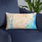 Custom Wilmington North Carolina Map Throw Pillow in Watercolor on Blue Colored Chair