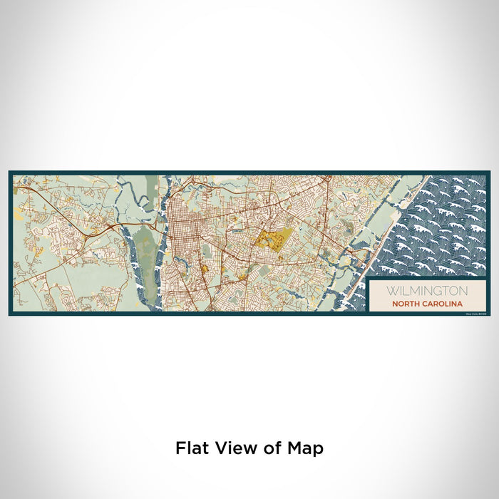 Flat View of Map Custom Wilmington North Carolina Map Enamel Mug in Woodblock