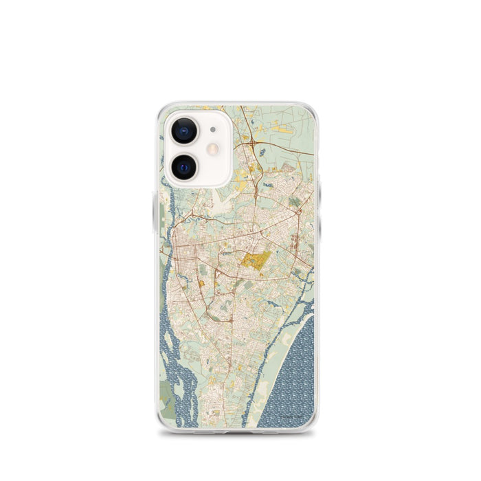 Custom Wilmington North Carolina Map iPhone 12 mini Phone Case in Woodblock