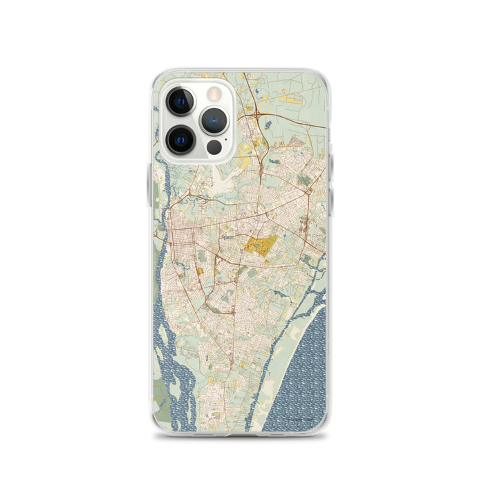 Custom Wilmington North Carolina Map iPhone 12 Pro Phone Case in Woodblock