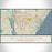 Wilmington North Carolina Map Print Landscape Orientation in Woodblock Style With Shaded Background