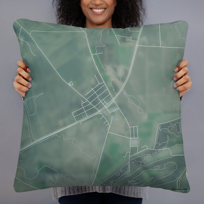 Person holding 22x22 Custom Wilson Arkansas Map Throw Pillow in Afternoon