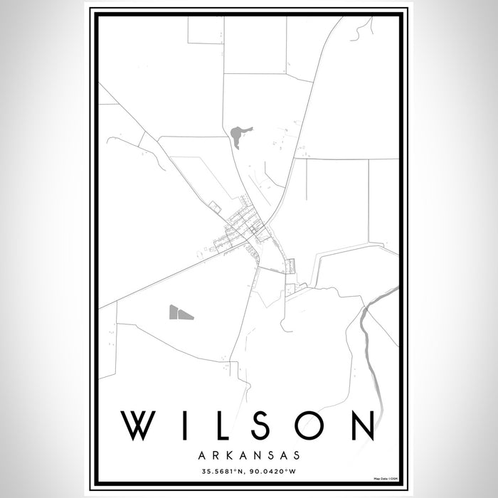 Wilson Arkansas Map Print Portrait Orientation in Classic Style With Shaded Background