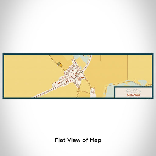 Flat View of Map Custom Wilson Arkansas Map Enamel Mug in Woodblock