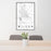 24x36 Wilson North Carolina Map Print Portrait Orientation in Classic Style Behind 2 Chairs Table and Potted Plant