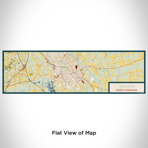 Flat View of Map Custom Wilson North Carolina Map Enamel Mug in Woodblock