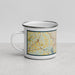 Left View Custom Wilson North Carolina Map Enamel Mug in Woodblock