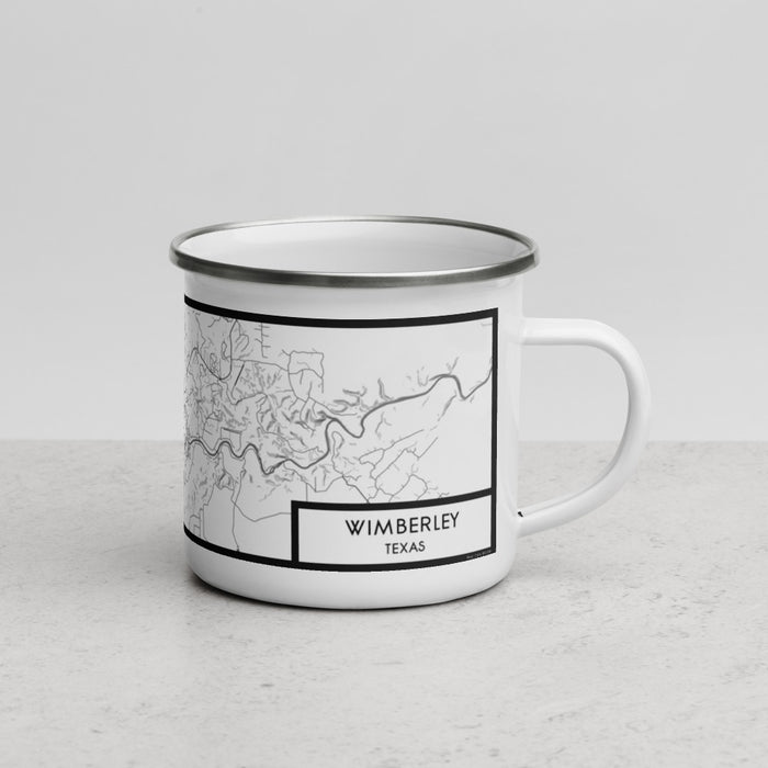 Right View Custom Wimberley Texas Map Enamel Mug in Classic