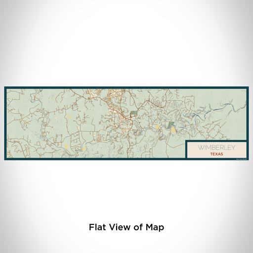 Flat View of Map Custom Wimberley Texas Map Enamel Mug in Woodblock