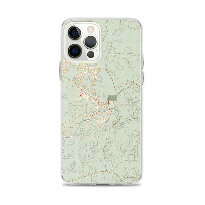 Custom Wimberley Texas Map iPhone 12 Pro Max Phone Case in Woodblock