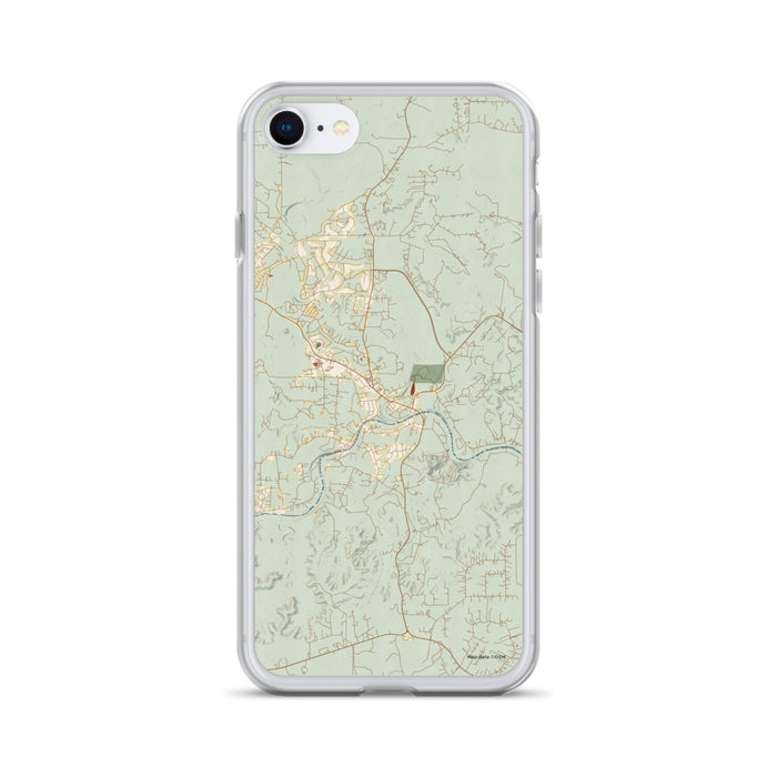 Custom Wimberley Texas Map iPhone SE Phone Case in Woodblock