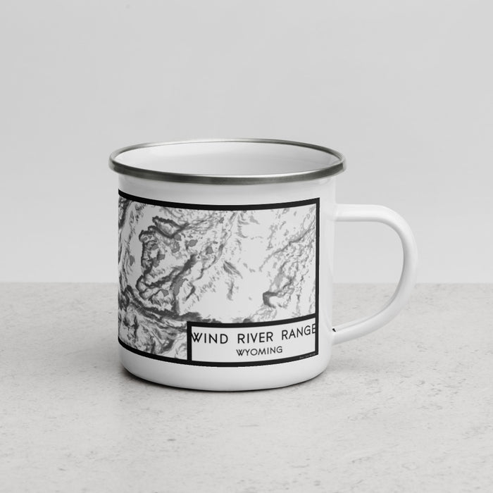 Right View Custom Wind River Range Wyoming Map Enamel Mug in Classic