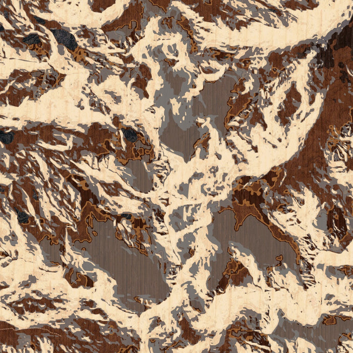 Wind River Range Wyoming Map Print in Ember Style Zoomed In Close Up Showing Details