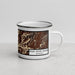 Right View Custom Wind River Range Wyoming Map Enamel Mug in Ember