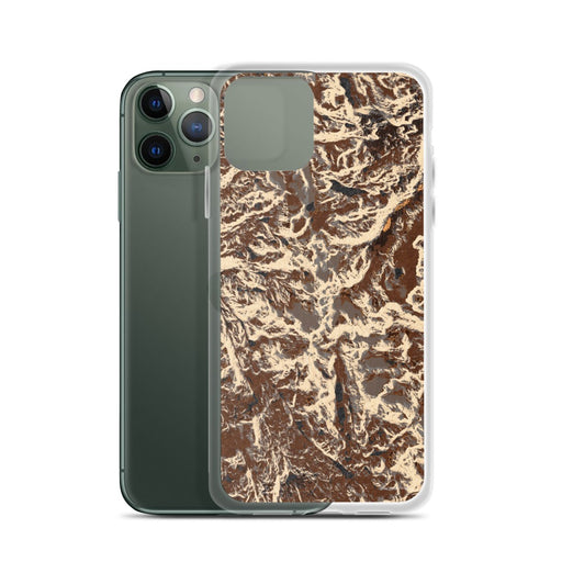 Custom Wind River Range Wyoming Map Phone Case in Ember on Table with Laptop and Plant