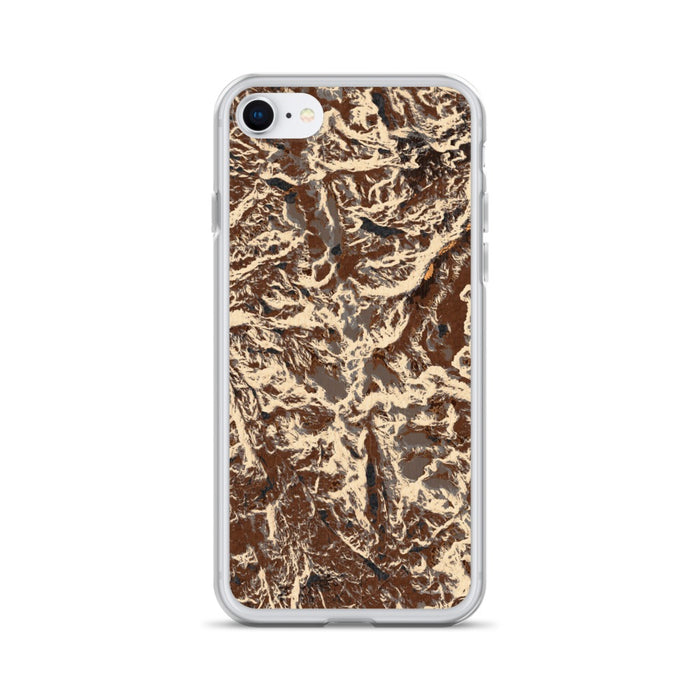 Custom Wind River Range Wyoming Map iPhone SE Phone Case in Ember