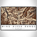 Wind River Range Wyoming Map Print Landscape Orientation in Ember Style With Shaded Background