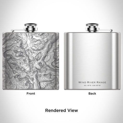 Rendered View of Wind River Range Wyoming Map Engraving on undefined
