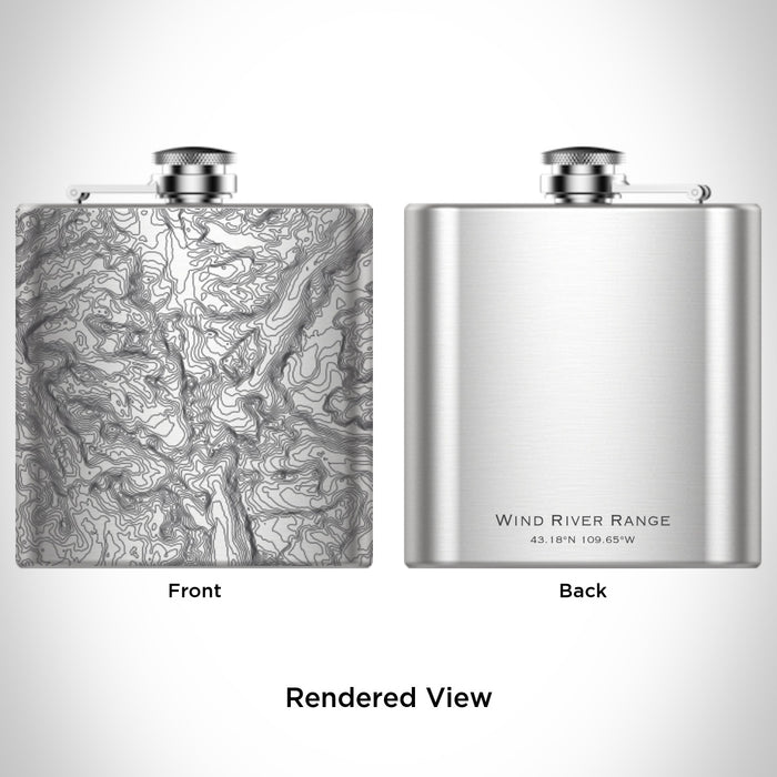 Rendered View of Wind River Range Wyoming Map Engraving on undefined