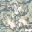 Wind River Range Wyoming Map Print in Woodblock Style Zoomed In Close Up Showing Details