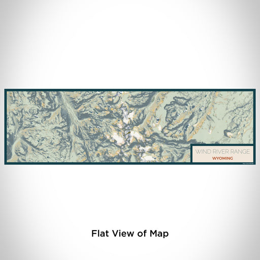 Flat View of Map Custom Wind River Range Wyoming Map Enamel Mug in Woodblock