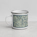Left View Custom Wind River Range Wyoming Map Enamel Mug in Woodblock