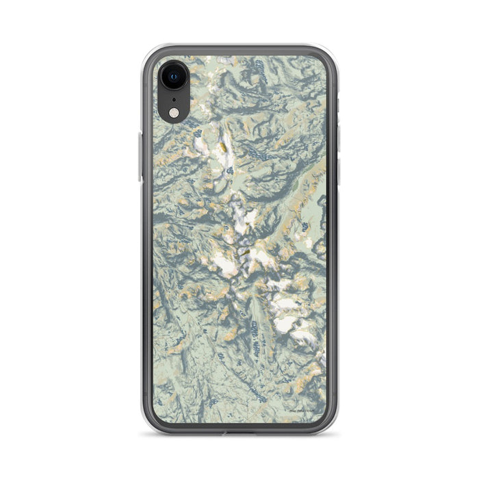 Custom Wind River Range Wyoming Map Phone Case in Woodblock