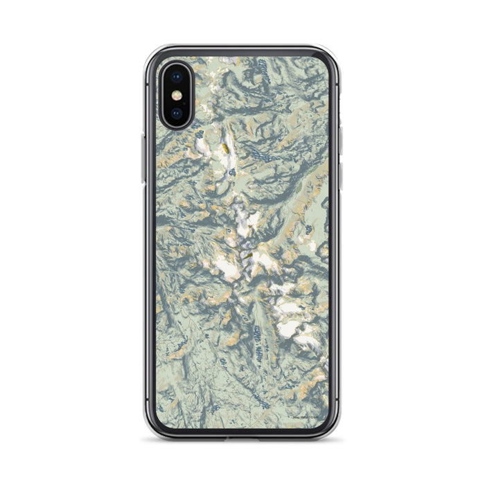Custom Wind River Range Wyoming Map Phone Case in Woodblock
