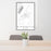 24x36 Winnemucca Nevada Map Print Portrait Orientation in Classic Style Behind 2 Chairs Table and Potted Plant