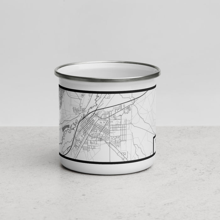 Front View Custom Winnemucca Nevada Map Enamel Mug in Classic