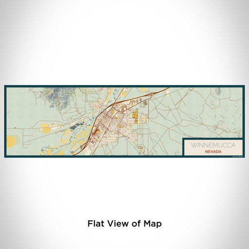 Flat View of Map Custom Winnemucca Nevada Map Enamel Mug in Woodblock
