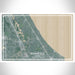 Winnetka Illinois Map Print Landscape Orientation in Afternoon Style With Shaded Background
