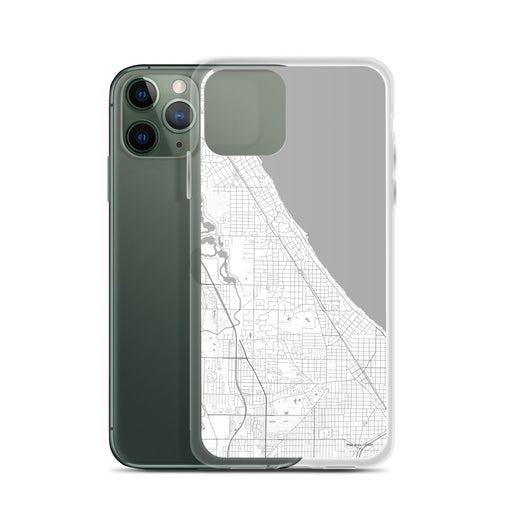 Custom Winnetka Illinois Map Phone Case in Classic on Table with Laptop and Plant
