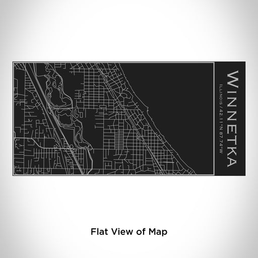Rendered View of Winnetka Illinois Map Engraving on 17oz Stainless Steel Insulated Cola Bottle in Black